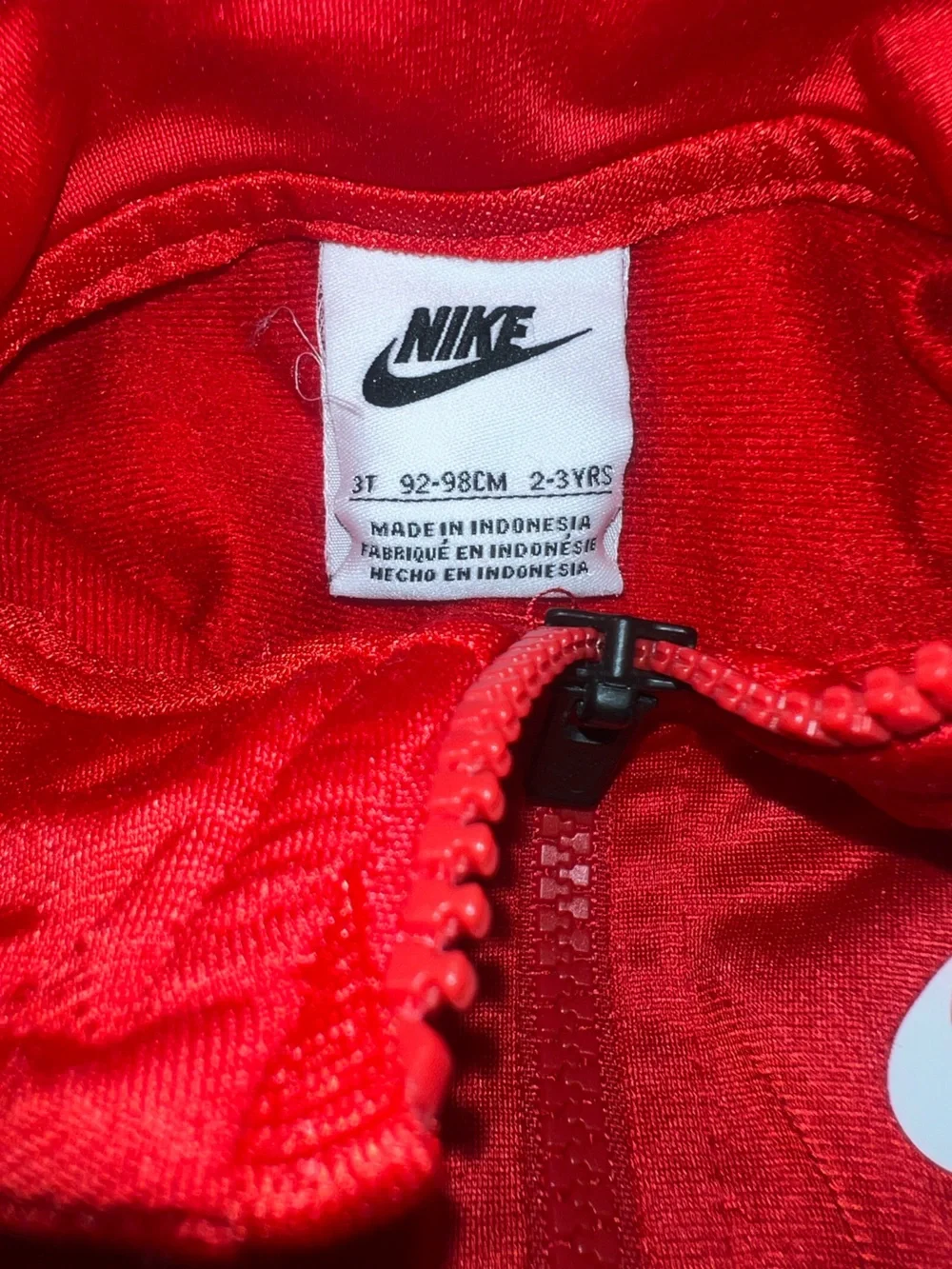 Nike Red Kids' Zip Jacket with Black Zipper Detail - Picture 3 of 5